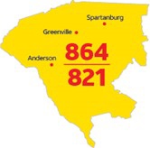 Código de área 864 de South Carolina